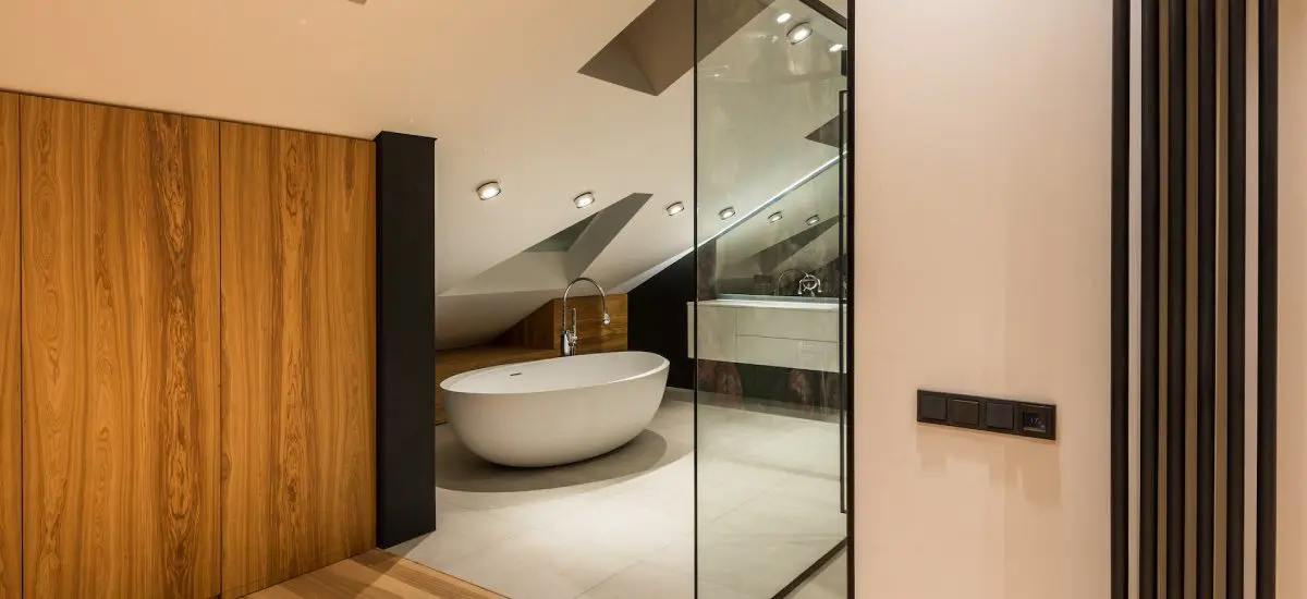 loft bathroom with roof lanterns - extra living space can be achieved with a loft conversion project as shown